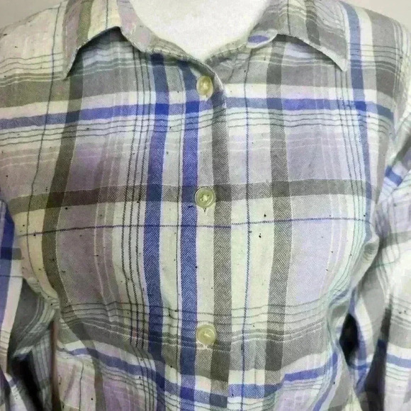 LOFT women's 100% cotton long sleeve button down shirt size large - Picture 3 of 7